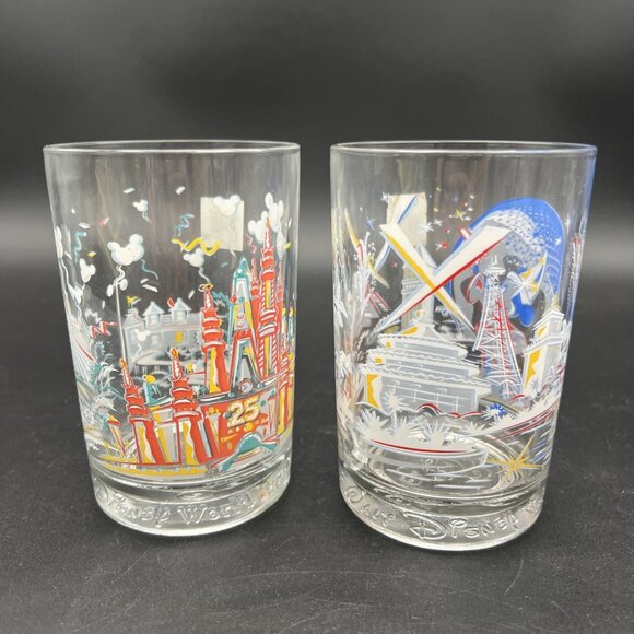 Vtg WALT DISNEY 25th Anniversary Glasses Set of 4 McDonald's Disneyana Tumblers - Picture 5 of 15
